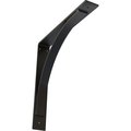 Ekena Millwork Morris Steel Bracket, Powder Coated Black 3"W x 20"D x 20"H BKTM03X20X20MOPBL